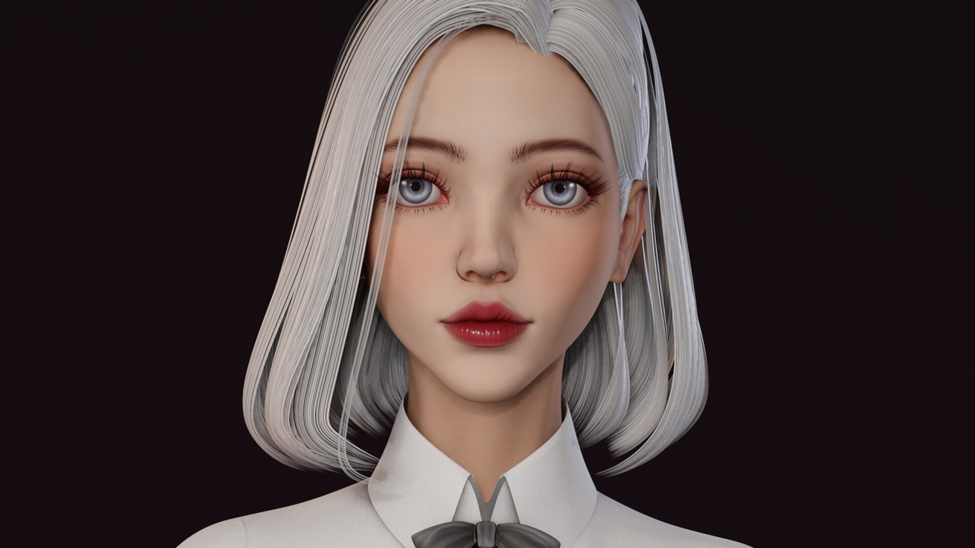 Close-up render of FUTURE : ONE virtual desktop girl