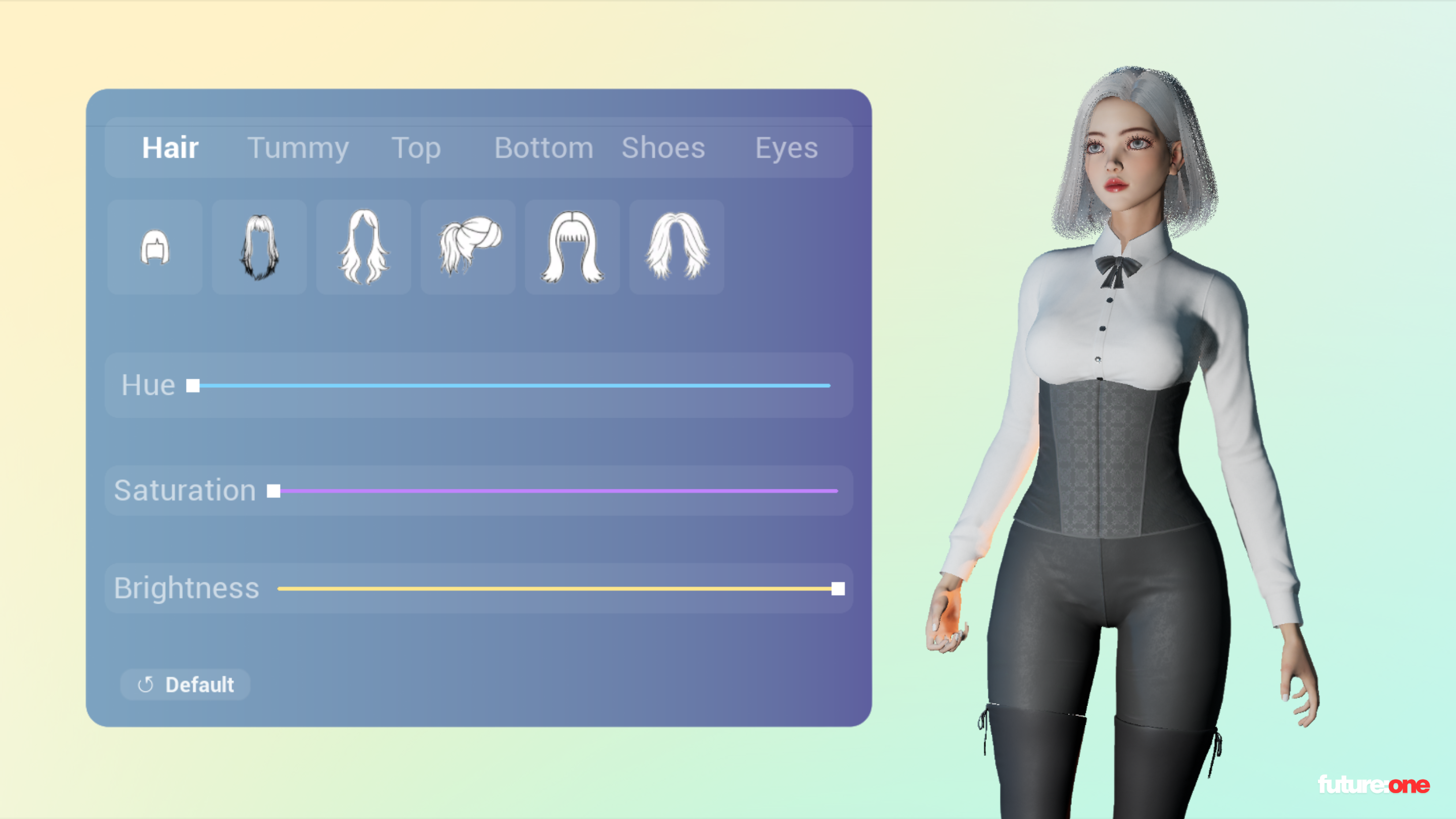 FUTURE:ONE customization UI screenshot